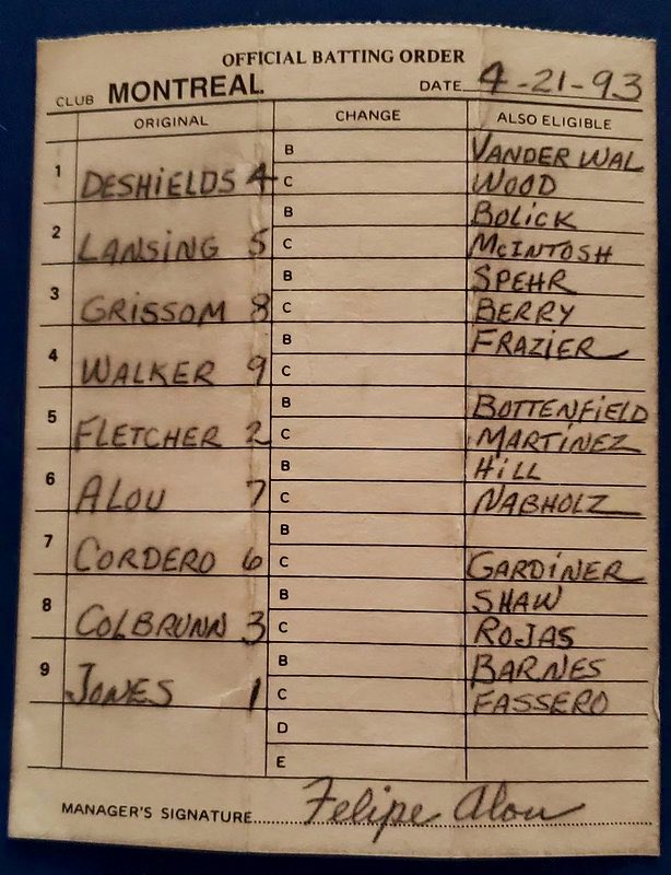 Montreal_Expos's tweet photo. Lineup is in for today. Thoughts? https://t.co/Af6vLtfQut