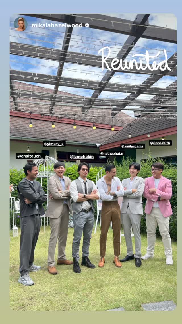 mtsupportersjp's tweet photo. 2023.10.1. #ch8nce
これはテンションあがりました🥰
TWMシリーズに出演したC'Game, Yimkey, Tem(名前変わった!?)、MODに出演したChaitouchが所属していたボーイズバンド『Ch8nce』のメンバーが結婚式で集結したようです🎵
📸 amitycgame/ yimkey_k ig
https://t.co/CEmwecj0Ai https://t.co/OLsNdnP6i6
