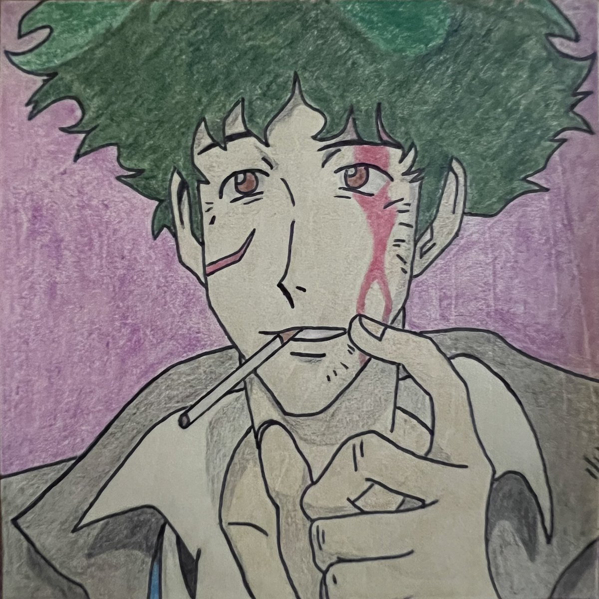 J1R_Productions's tweet photo. Okay, 3..2..1… Let’s jam! The coolest cat in all #anime, #SpikeSpiegel! #Drawing #Doodle #PostIt #PostItDrawing #PostItDoodle #CowboyBebop #SpaceCowboy #カウボーイビバップ #スパイクスピーゲル https://t.co/ycF04xGHwe