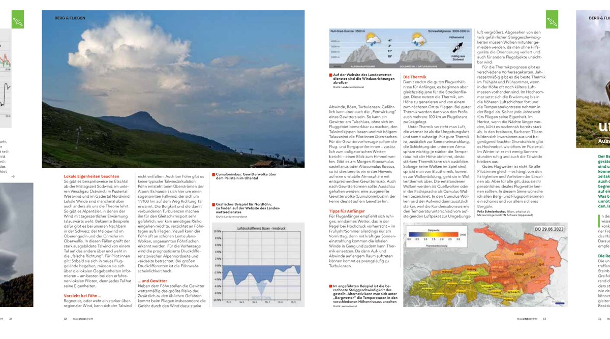 FelixSch86's tweet photo. Im AVS-Magazin #Bergeerleben habe ich für die #Septemberausgabe einen kleinen Artikel über Flugwetter in den Bergen verfasst. Das Flugwetter bezieht sich aufs Paragleiten und sollte Nicht-Piloten einen kleinen Einblick geben was es alles zu beachten gilt.➡️https://t.co/5hoWPj9Vhg https://t.co/VMkJyqFooN