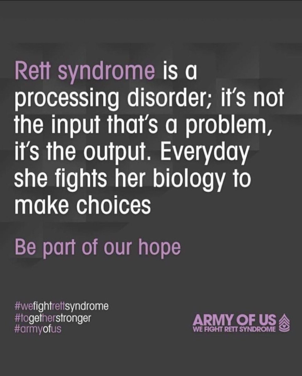 October is Rett Syndrome Awareness month. Just a reminder………