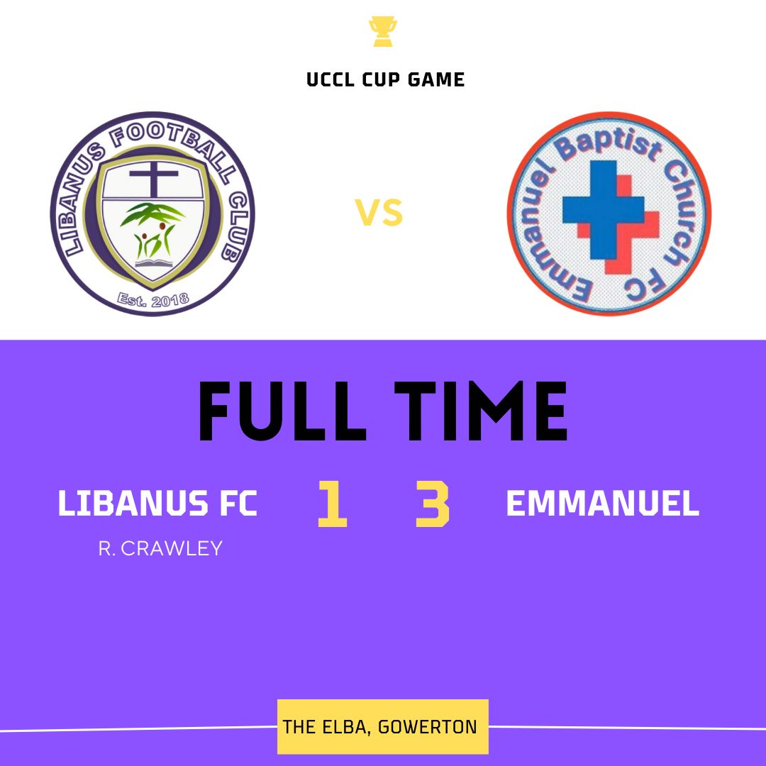 🟣 MATCH RESULT ⚪️

UCCL Cup Game

Libanus FC 1-3 Emmanuel

Scorers:-

Rob ⚽️

Assists:-

Ethan 🅰️

#UppaLibs 💜🤍💜