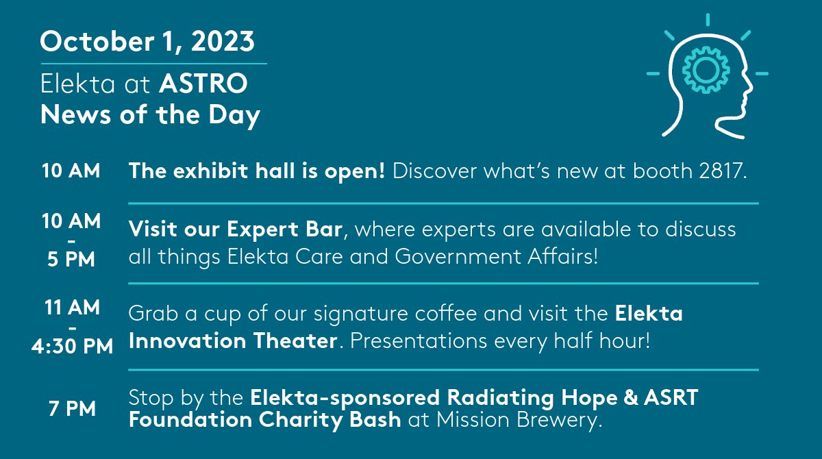 Welcome to San Diego, #ASTRO23 attendees! Each morning, we're sharing the news you need to know in 30 seconds or less. If you missed our exclusive event last night, you can still join us from 10 a.m. - 5 p.m. all day at booth 2817.