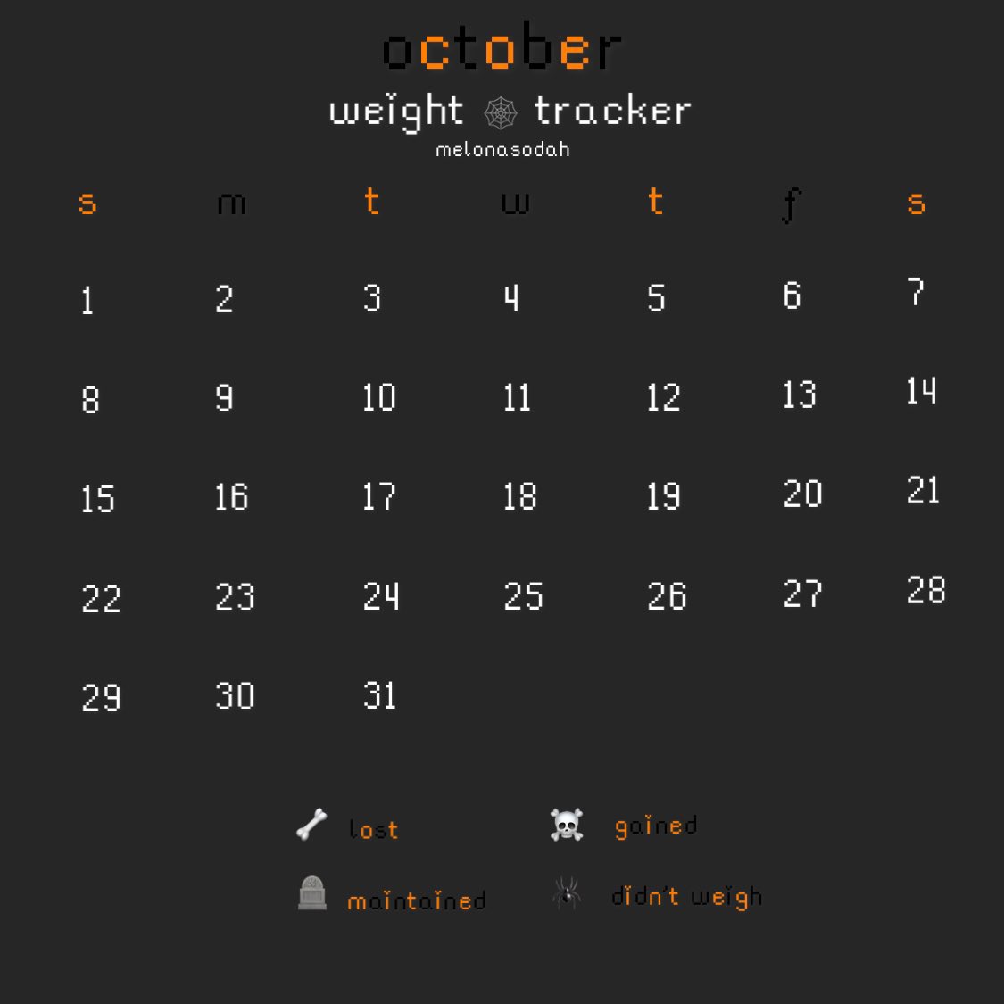 calsyeong's tweet photo. >~ October accountability ~<
spooky trackers : @/melonasodah https://t.co/nC3pj64OgY