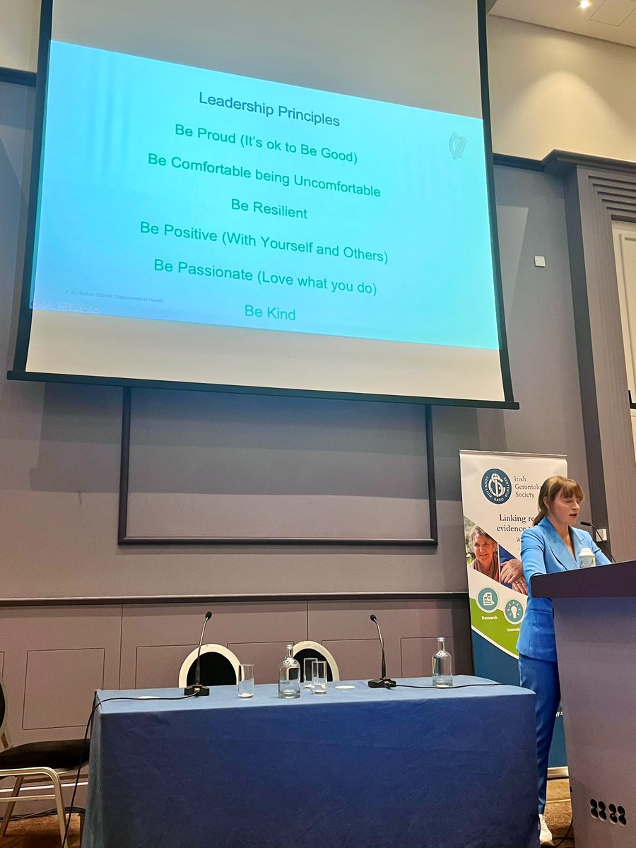 Huge thank you @SteedFiona for being our guest speaker at #IGS2023 HSCP session. And thanks to our panel @galvin_rose @kirrabrean @ideoshaughnessy for such a energetic & inspiring session. Particularly loved Fiona’s leadership principles 🙌 @WeHSCPs @irishgerontsoc