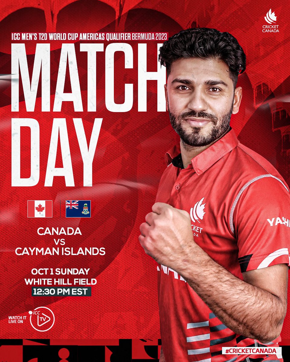 canadiancricket's tweet photo. Time to bounce back from the loss against the hosts as Team Canada to compete against Cayman Islands today at 12:30 PM EST 🇰🇾 

Watch it live on https://t.co/BQP4xOTRzb

#cricketcanada #icc #canvscay #t20worldcup #qualifiers https://t.co/1E03BwQVH7