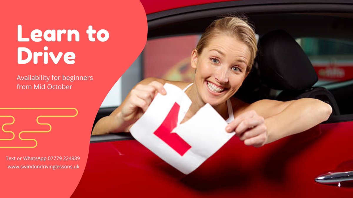 LessonsSwindon's tweet photo. I have availability for new learners from the Middle of October.  Text or Whatsapp 07779 224989 or message me via social media #drivinglessonsswindon https://t.co/lVpfDg12nO