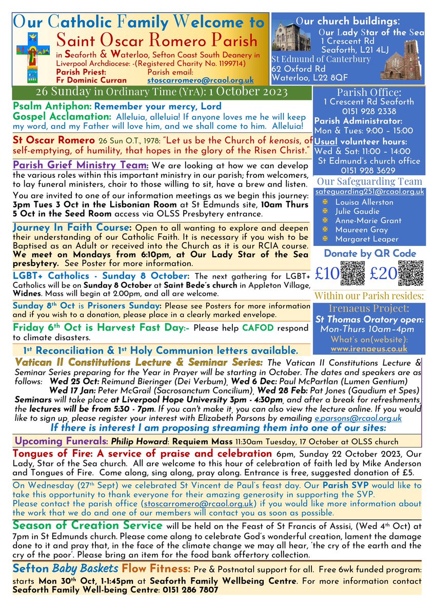 St Oscar Romero R.C. Parish, Seaforth & Waterloo tweet media