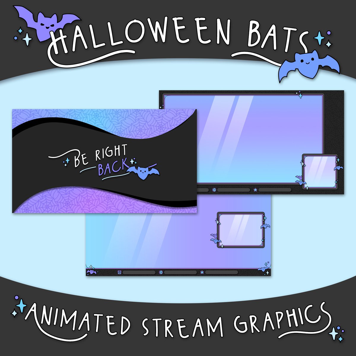 SuppyGraphics's tweet photo. happy October!!! 👻🦇 I have two animated graphic sets in my Etsy shop that can help you give your stream some creepy cute vibes to celebrate the season 💛 https://t.co/GqjCFTtDQh