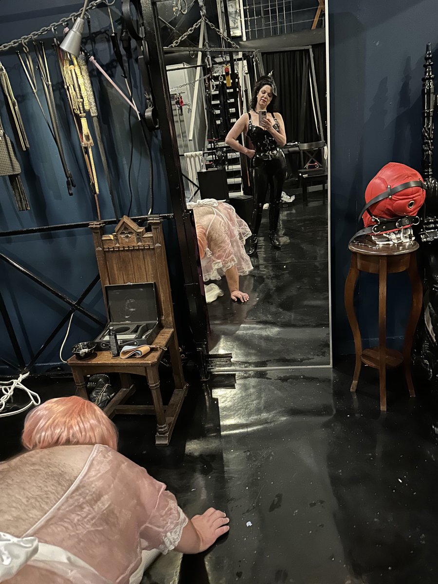 msservalan's tweet photo. A moment from a 24 hour session… latex catsuit has more gravitas but frilly dress is definitely humiliating https://t.co/cs1tf9yeMj