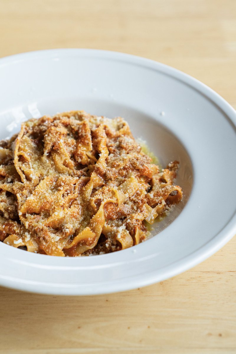 Our signature bolognese sauce: inspired by a very traditional recipe from the Emilia Romagna region of Italy, but with some Midwestern elements. Full of flavor with just a hint of smokiness... there’s a reason it’s a guest favorite!