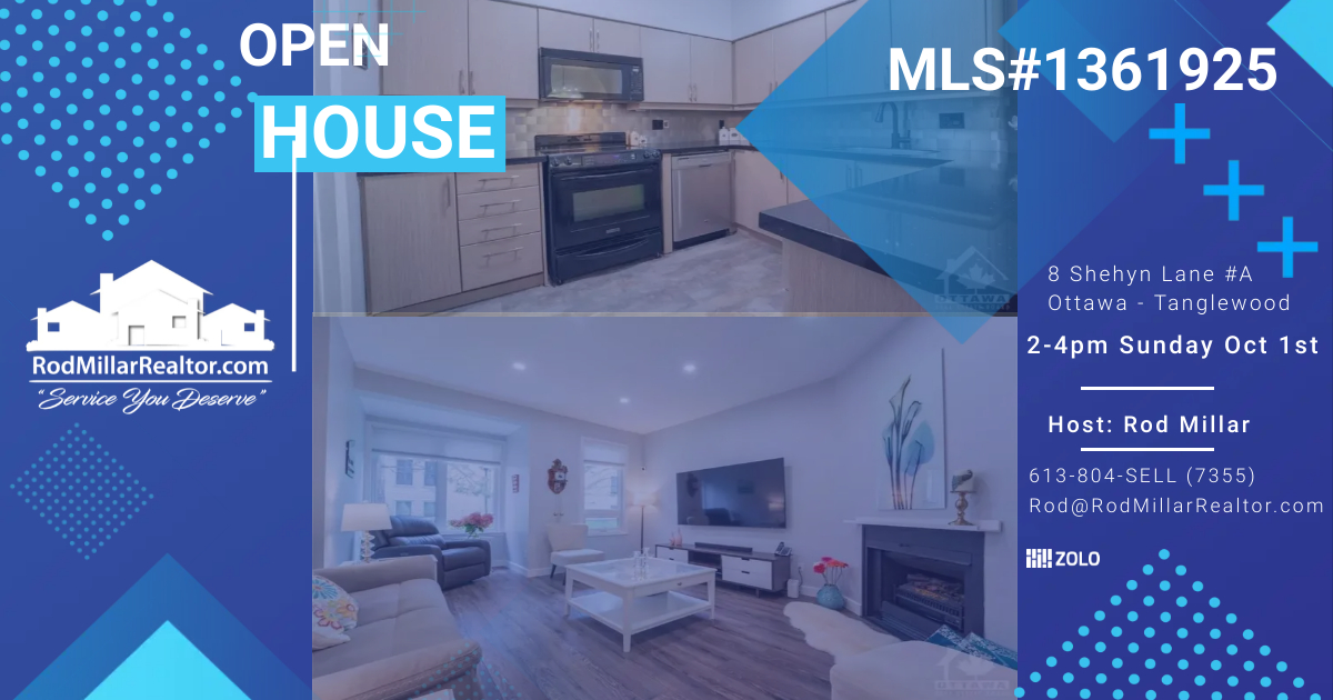 OPEN HOUSE SUNDAY - UNDER $400
8 Shehyn Lane A #Tanglewood #Nepean #Ottawa #Ottawacity #MyOttawa #YOW #MovingtoOttawa   #RodMillarRealtor #RodMillarHomes #ottawaopenhouse #ottawacondosforsale #ottawaevents #ottawalifestyle