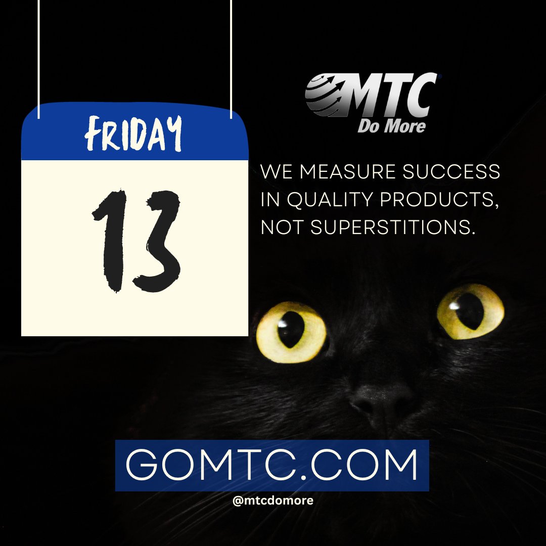 mtcdomore's tweet image. Friday the 13th is just another day here at the MTC office. We measure success in quality products, not superstitions. 💼🔧

Go to our website to see for yourself – gomtc.com

#ManufacturingMagic #FridayThe13th #BusinessAsUsual #ItsFriday