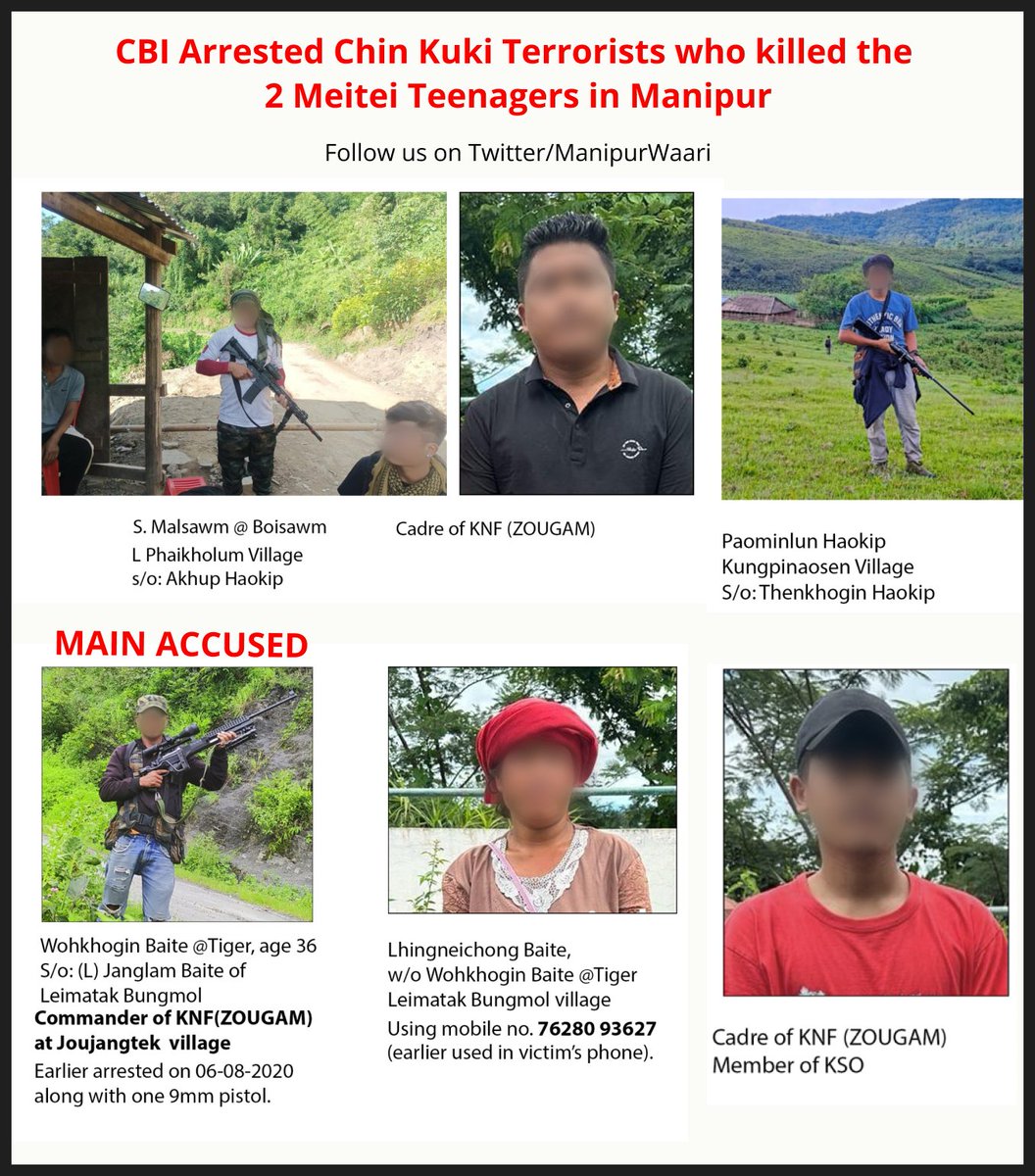 Remember the Chin Kuki Propagandists who were trying to blame the Meiteis for the gruesome murder of 2 Teenagers?

They have gone hiding inside their caves. But we will dig them out: one by one

Let the truth prevail

#ManipurFightsBack #KukiLiesXposed