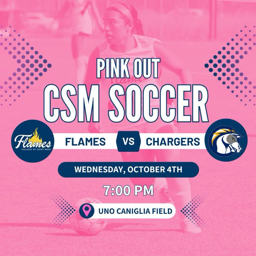 Time to get ready for a big one! 

Pink Out game this Wednesday at Caniglia!

Going to be a great day to be a Flame! 

💙💛❤️🩷🔥⚽️