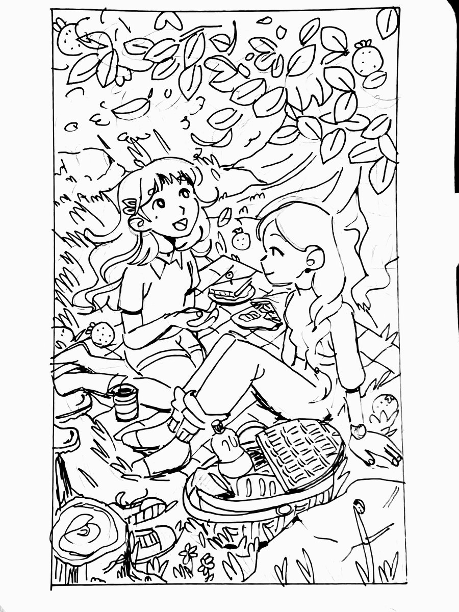 cute lesbian picnic from my sketchbook.. 