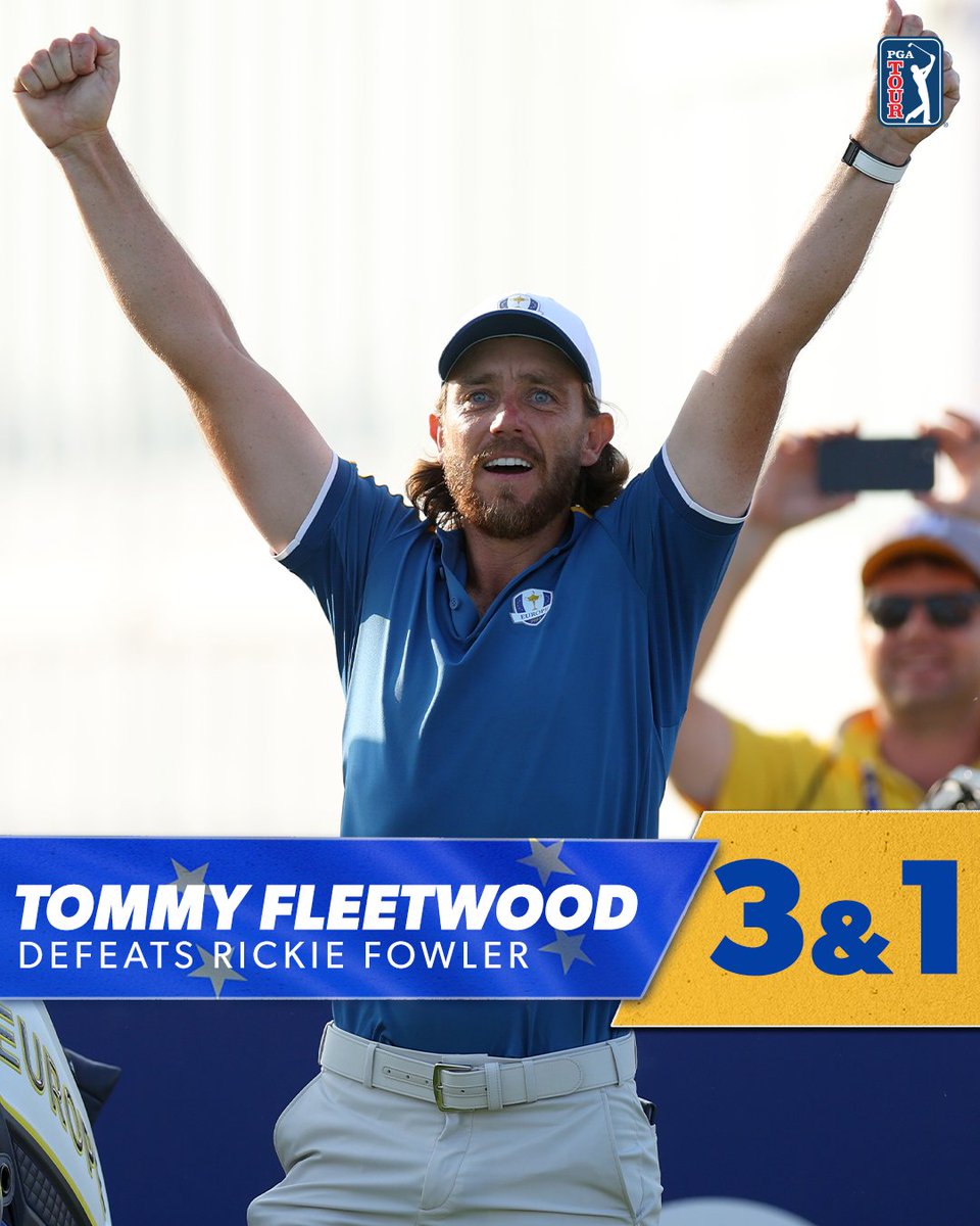 PGATOUR's tweet photo. The winning moment.

@TommyFleetwood1 earns the clinching point for #TeamEurope https://t.co/KfHj7lD4vt