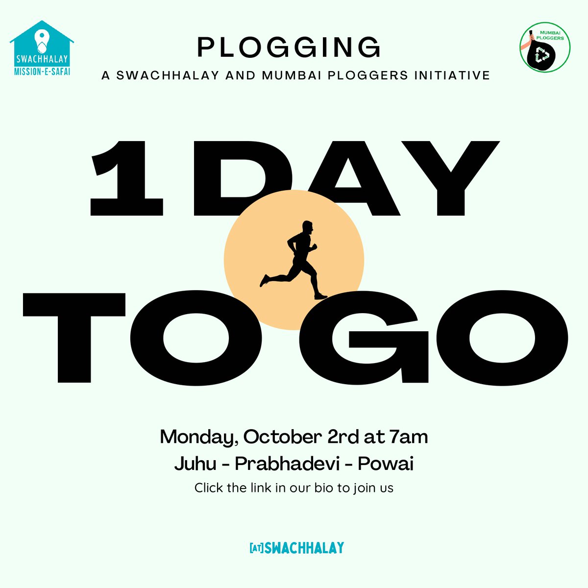 🌟 TOMORROW 🌟 The countdown is nearly over! Join us for an unforgettable plogging experience. Lace up those sneakers and let's make our city cleaner, one step at a time! 💪🌍 #PloggingTomorrow #swachhbharat #SwachhataHiSeva  #SwachhataHiSeva2023 #MyCleanIndia #SwachhtaAbhiyan