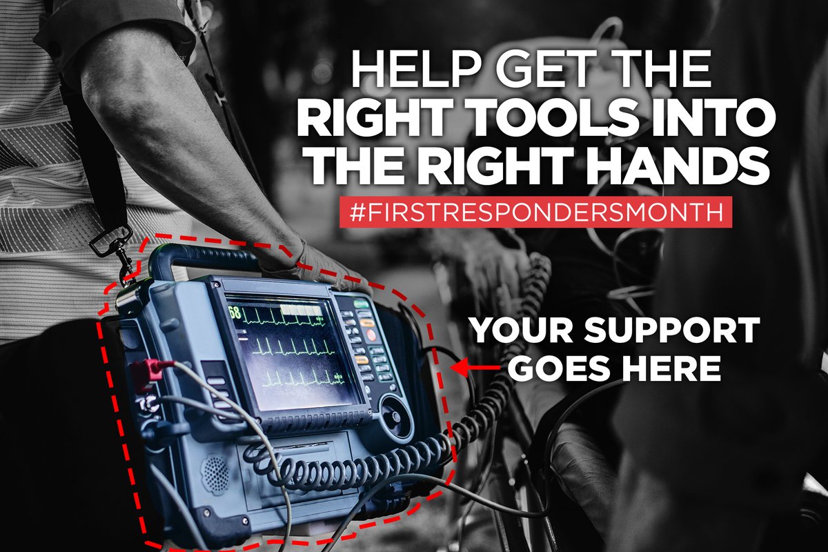 savinglives's tweet photo. October marks #FirstRespondersMonth and you can make a difference! Donate today to get the right tools, like heart monitors, into the right hands, allowing first responders to quickly deliver advanced life support during cardiac emergencies. https://t.co/Tgzd1geytP https://t.co/Qpu2vqfEIg