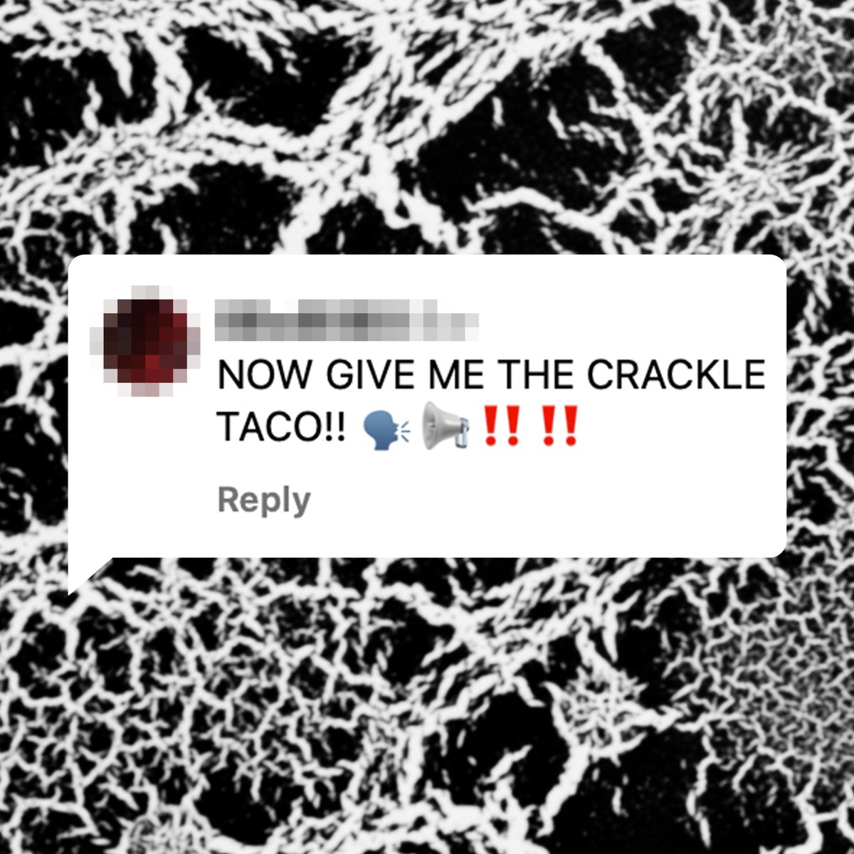 holotaco's tweet photo. should we do it? 😏 release the crackle? 🌚💅
#holotaco #crackedtacoshell 💿🌮 https://t.co/oqepccE9xM