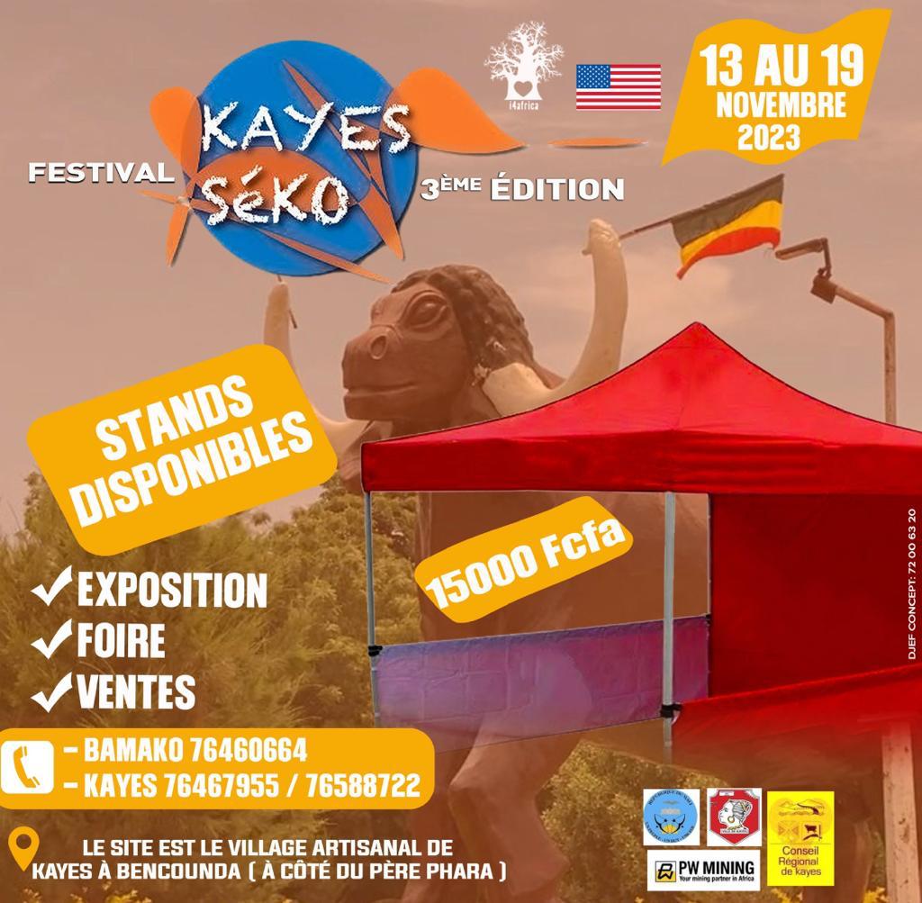 KKunafoni's tweet photo. #Culture :  pour la 3 e édition de #Kayes #Seko,  les organisateurs vous proposent des stands pour l'exposition , la foire et la vente de vos articles. 
Faites vos réservations et soyez un  acteur pour la promotion de la culture Kayesienne. https://t.co/egHdWuIrBG