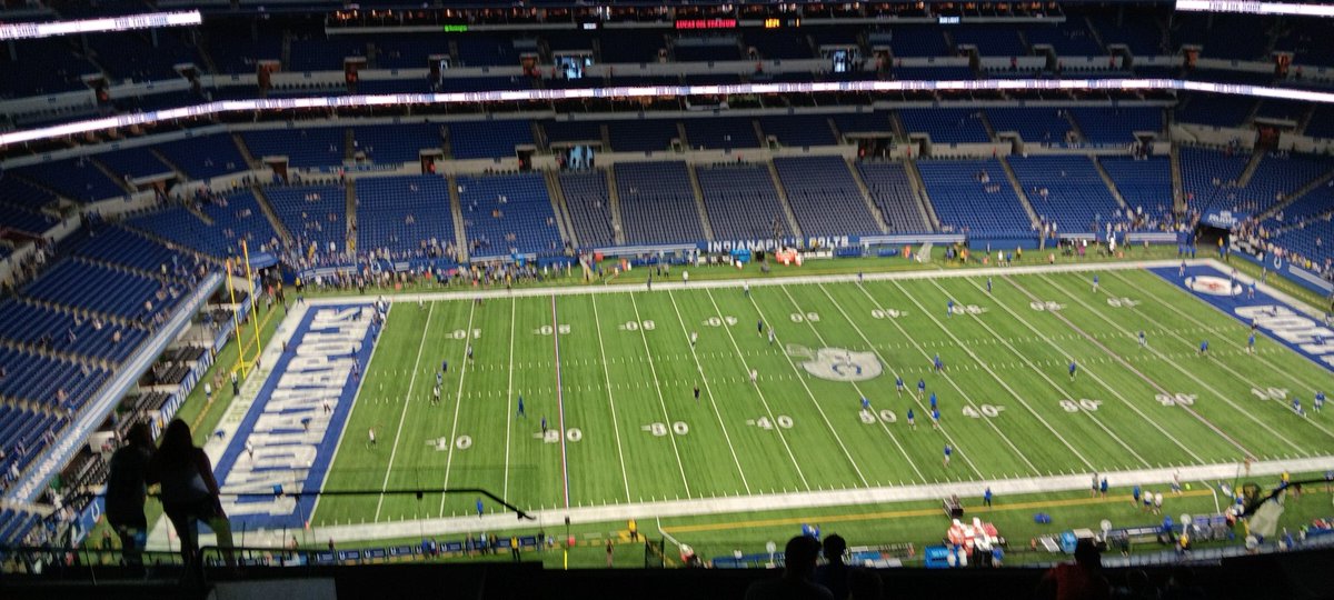 Expertangler's tweet photo. @Colts @PatMcAfeeShow my first @NFL game ever get to experience it in Indy with my son and father-in-law https://t.co/wicVN1NQAy