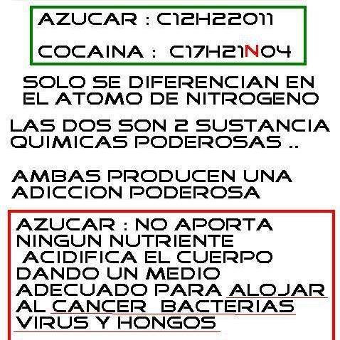 elzorrotacneno's tweet photo. La fórmula química de la cocaína es C17H21NO4. La fórmula el azúcar es C12H22O11. 
La diferencia es que al azúcar le falta el átomo de nitrógeno. https://t.co/vwaF5IIUOj