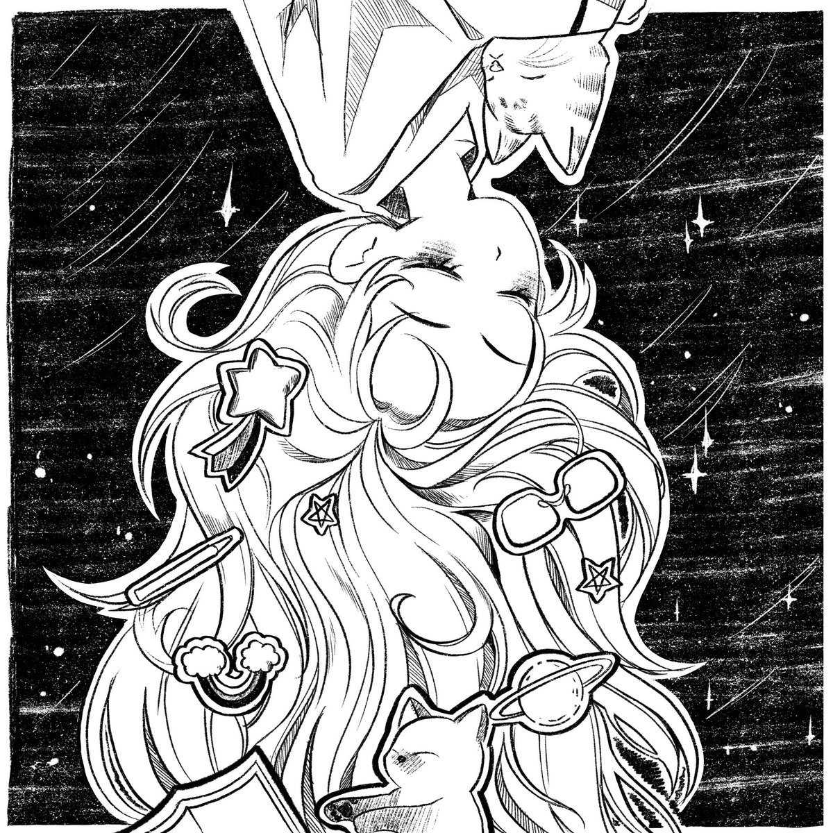 - Ink breed procreate first prompt 
‘DREAM’ : in my dream my late cat and my favorite things are still alive

#inktober2023 #ARTSI #蓮絵