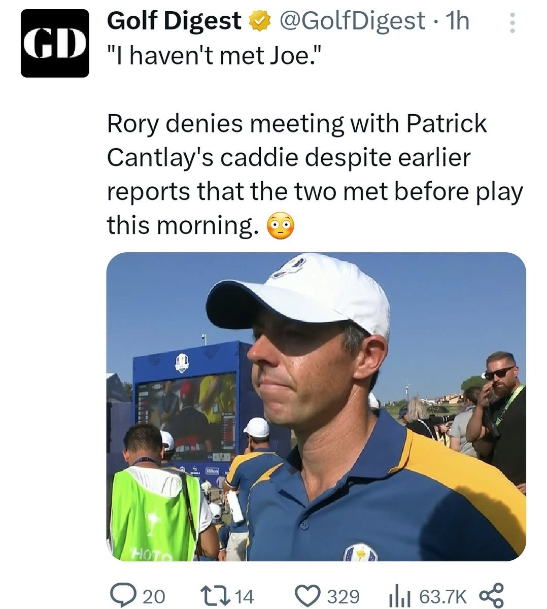 LIVGolfEnth's tweet photo. Jamie Weir causes a firestorm, Cantlay calls him an out & out liar. Bob Harig reports that Rory McIlroy met with Joe LaCava, Rory says it never happened. Golf "journalism" never fails to fail. They were nothing but water boys for the Establishment during all the LIV controversy & their track record of accuracy was just as good as it is this week.