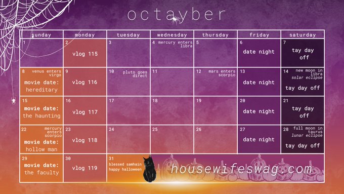octayber calendar 🕸️🕷️ all my links -> https://t.co/mcOWGt0LMC  and https://t.co/yYqgJs5xzk ♡ https://t
