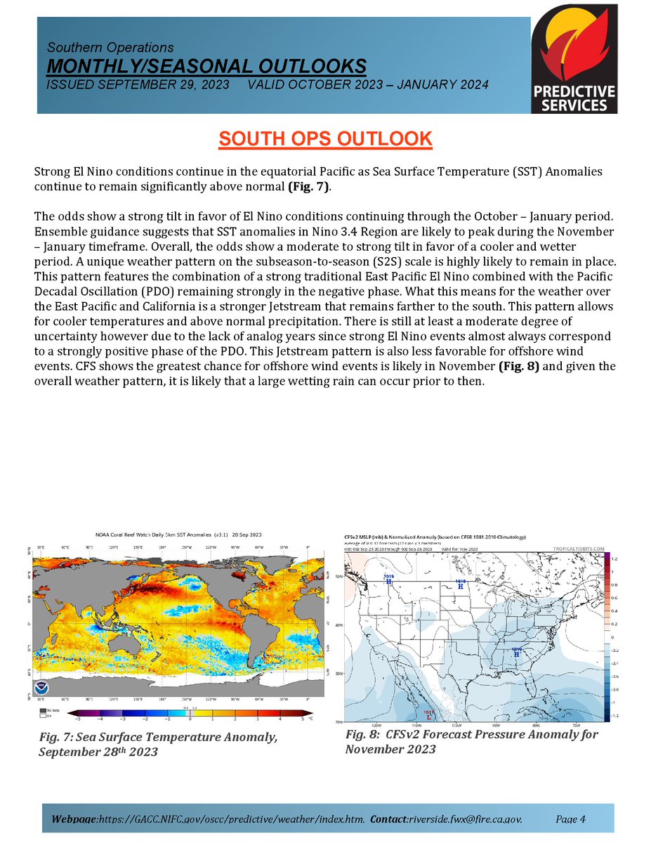 JhawkFire's tweet photo. 2/3 #SoCalif #SoOpsPredServOutlook Oct23-Jan24 #FireWeather #FireFuels #FireBehavior https://t.co/S61aL2PW9b
@NWSLosAngeles @NWSSanDiego @NWSSPC @NWS_IMET_OPS @RichIMET https://t.co/jFFTirq4Pk
