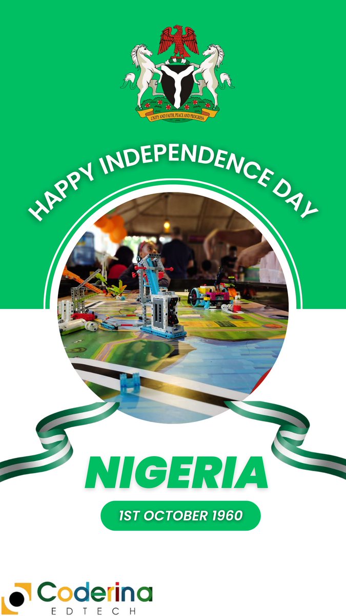 coderina's tweet image. Cheers to the Giant of Africa
We join our fantastic community in Nigeria to celebrate the Independence day.
Happy Independence Day
#coderinaib
@sap4good @dowNewsroom @NigEducation @FIRSTLEGOLeague @Coderina @Ford @firstweets @LEGOFoundation
#STEAM
