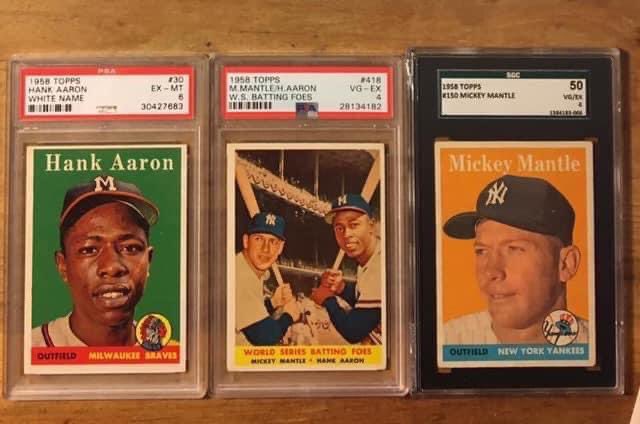 DanielAHarmon22's tweet photo. #TheHarmonCollection 

Baseball cards that go together 

#1958Topps #MickeyMantle #HankAaron #VintageBaseballCards #Topps #WorldSeries https://t.co/N8snlwm91G
