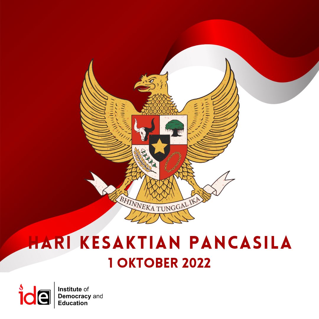 "Kesaktian Pancasila mengajarkan kepada kita bahwa persatuan dan kesatuan adalah modal tangguhnya sebuah bangsa."

IDE Indonesia mengucapkan, "Selamat Hari Kesaktian Pancasila".

Mari kita jaga persatuan dan kesatuan bangsa dgn mengamalkan nilai-nilai Pancasila.

#theideindonesia