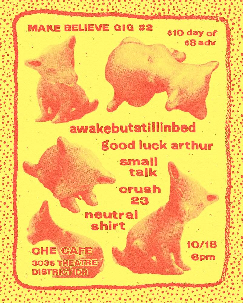 sup y'all! we're playing the che cafe again!

this will be one of your last chances to catch us live this year so don't miss out! ALSO, this lineup is stacked so you wouldn't want to miss it regardless!

all ages, fun times guaranteed, hope to see you there :)