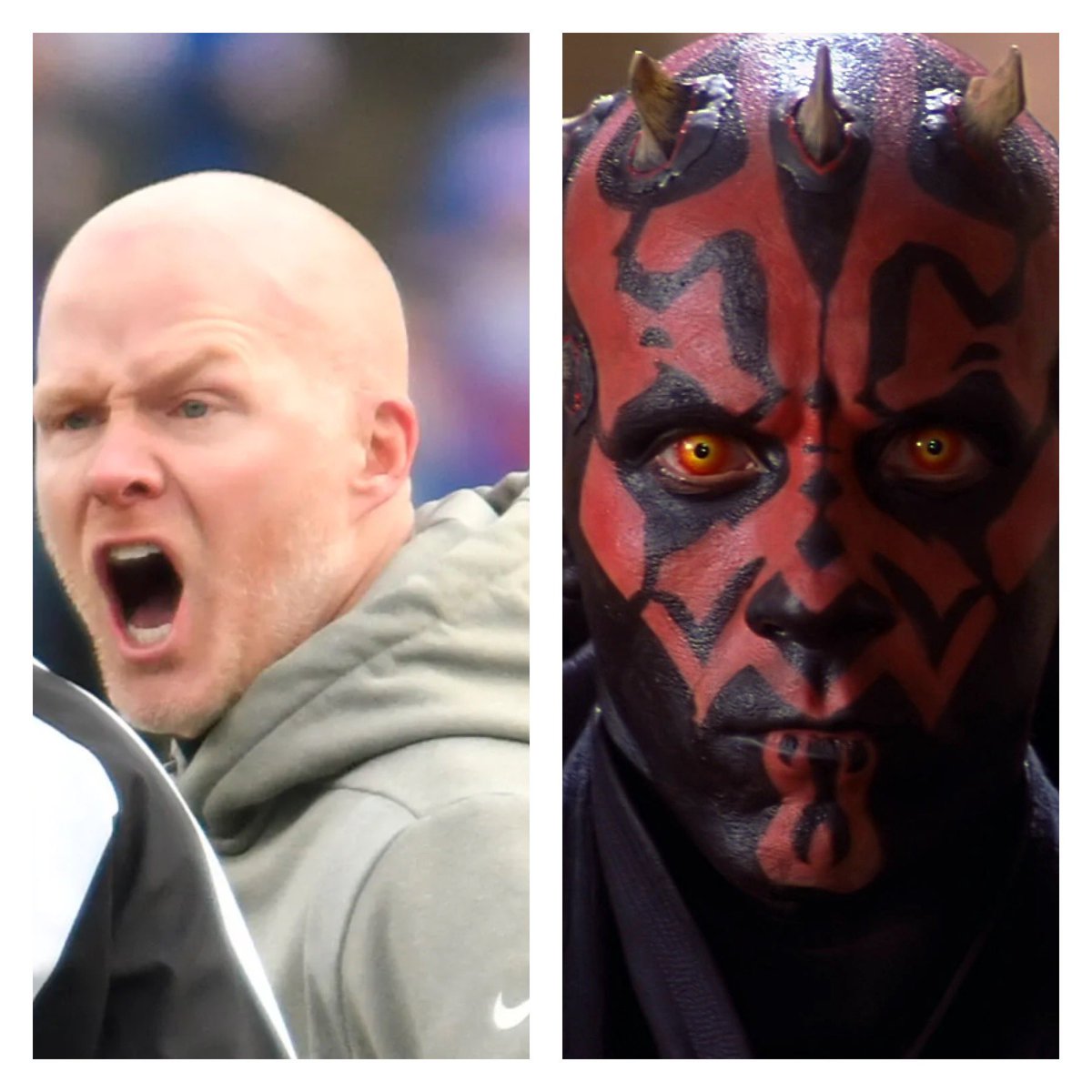 Don’t know why I didn’t see it before…. Sean McD is an angry defensive Jedi <a href="/BuffaloBills/">Buffalo Bills</a> #BillsByABillion #billsmafia #coachmcdermott