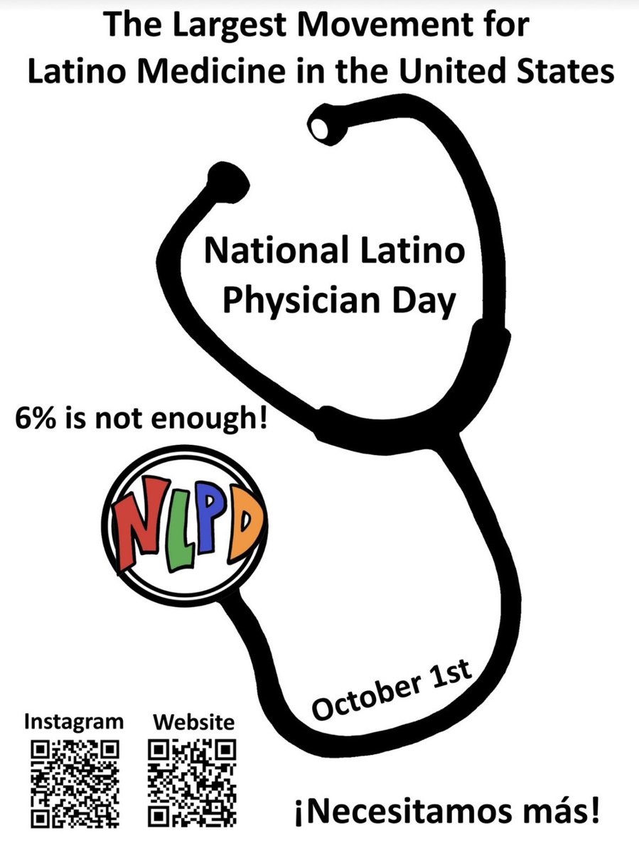 Calling all <a href="/LatinxInPsych/">#LatinxInPsych</a> !!
Today is #NationalLatinxPhysicianDay 

We need more latinx docs &amp; psychiatrists 

1. Post a photo or better yet a video!
2. Use the hashtags , tag us
3. Create awareness that 6% is not enough, Celebrate those doing the work 👇