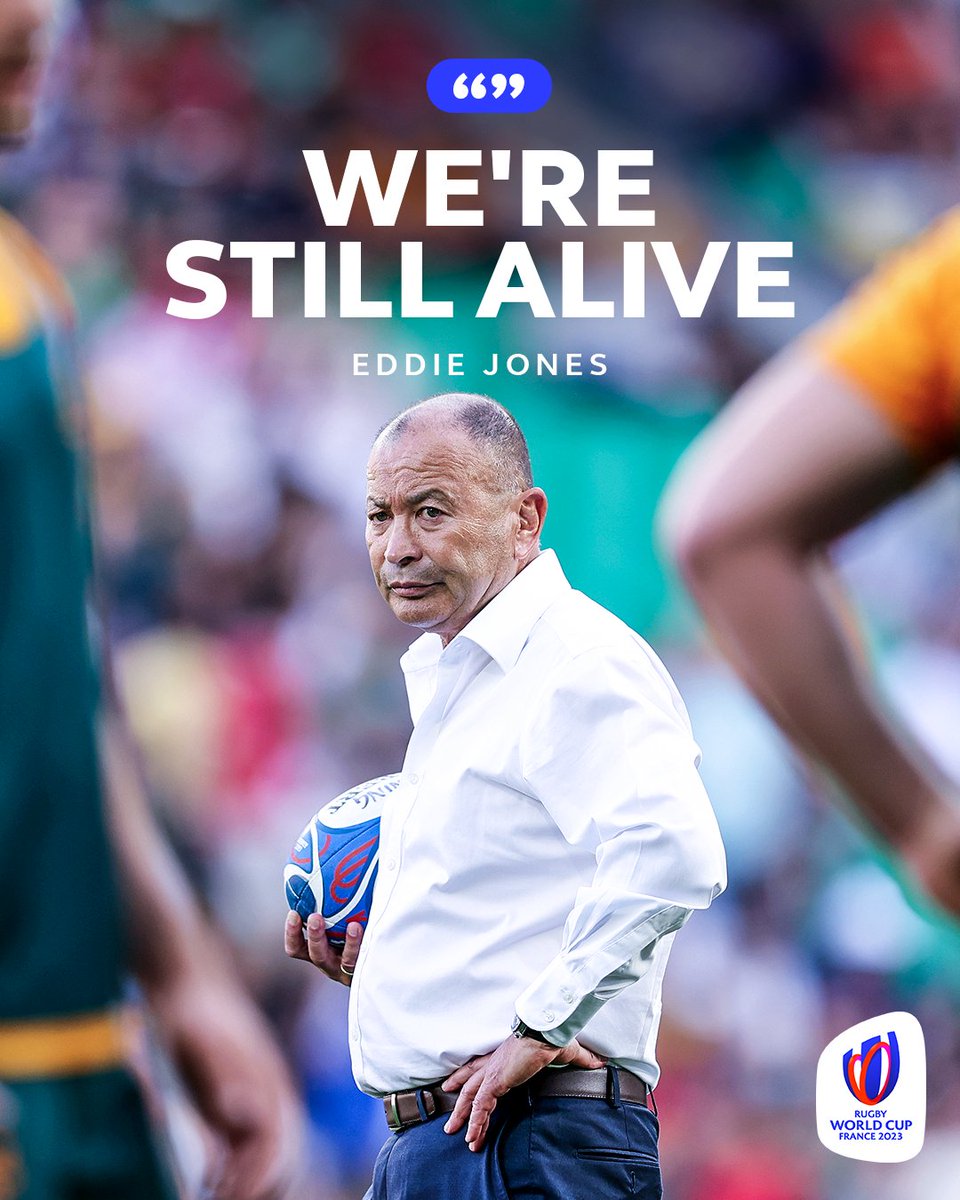 rugbyworldcup's tweet photo. Quarter-final hopes are alive for the @wallabies 💪

#RWC2023 | #AUSvPOR https://t.co/UO4QBhan5j
