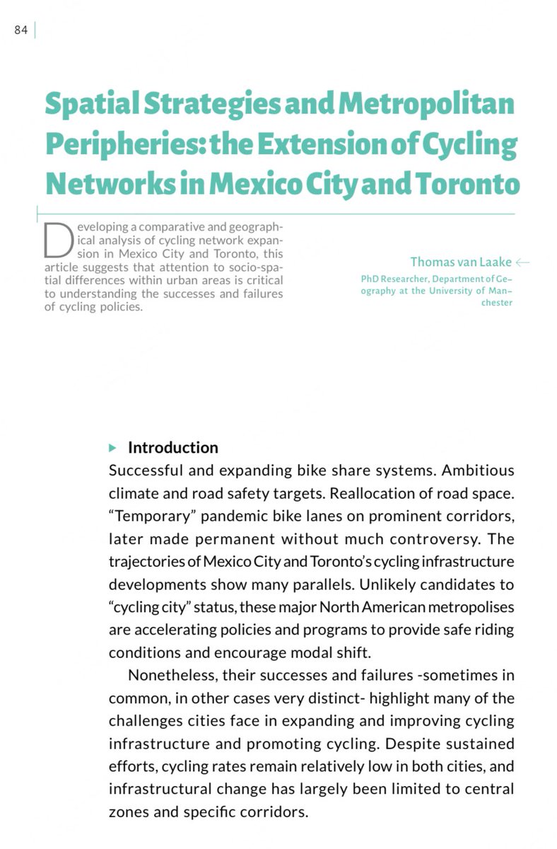 Glad I could provide a lot of insight into the complicated and political process of bike lanes in Toronto for his piece. 

He compares both Mexico City and Toronto’s cycling networks, how they came to be & what are some of the challenges they both face.

koochemag.ir/wp-content/upl…