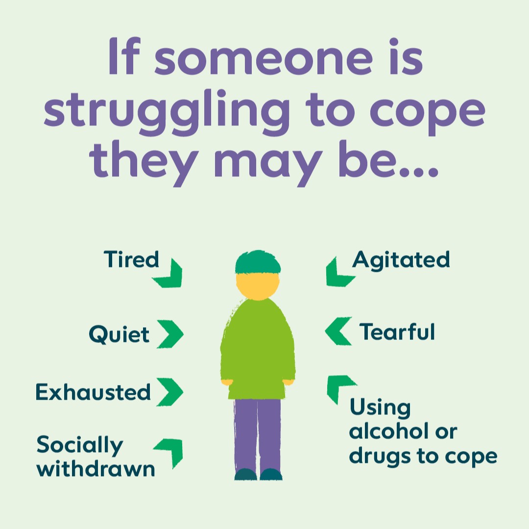 October is World Mental Health Month. Many people struggle to cope at one point or another. Look out for the signs. If you think someone may be struggling, reach out and start a conversation 💚

Follow us for tips on supporting yourself &amp; others this #WorldMentalHealthMonth