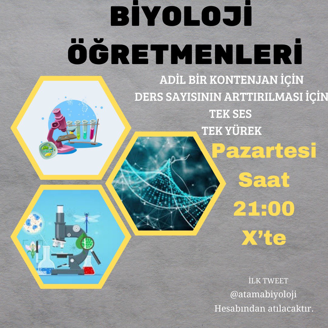 📢📢📢   DUYURU   📢📢📢

Sayın öğretmenlerim; BİYOLOJİ Öğretmenliği tarihindeki en büyük etkinlik için 2 Ekim'de (yani yarın) hazır olun. Kimseye söz vermeyin, saat 21.00'de X'te buluşuyoruz.

İlk tweet için takipte kalınız. 🧬🧬