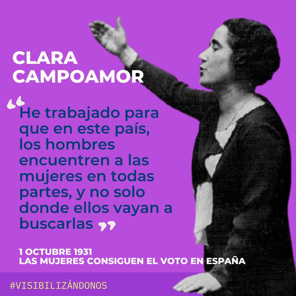 Hoy hace 92 años que las mujeres votamos en España. 

Gracias, Clara 💜

#visibilizándonos #claracampoamor #sufragiofemenino #sufragiouniversal