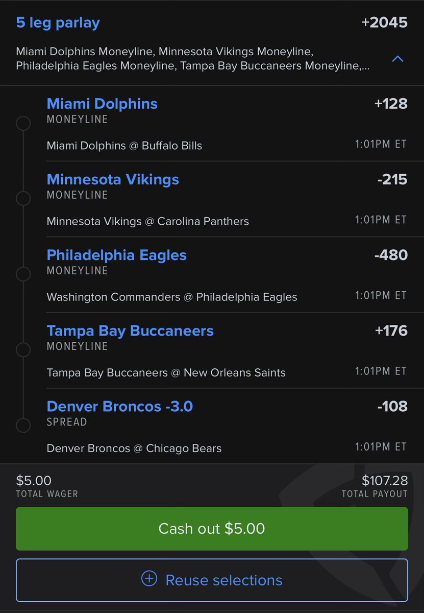 GamblersRUsPSR's tweet photo. "🏈 Sunday Funday: Rolling the dice on Scott’s 1 o'clock NFL parlay! Let's turn these picks into touchdowns! 💰🔥 #NFL #Parlay #SportsBetting" https://t.co/Sh5pcw0oTL