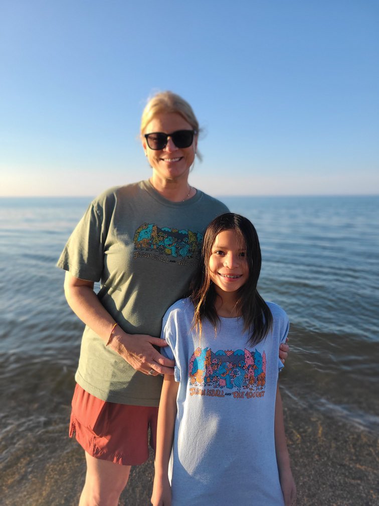 These T-shirts are my favorite @JasonIsbell merch ever, and not just because my daughter wanted to twin w me on our camping trip. (But that is a big part of it.) Counting down to the Ryman show!
