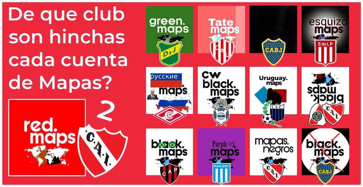¿De que club son hinchas cada cuenta de mapas? Pt.2