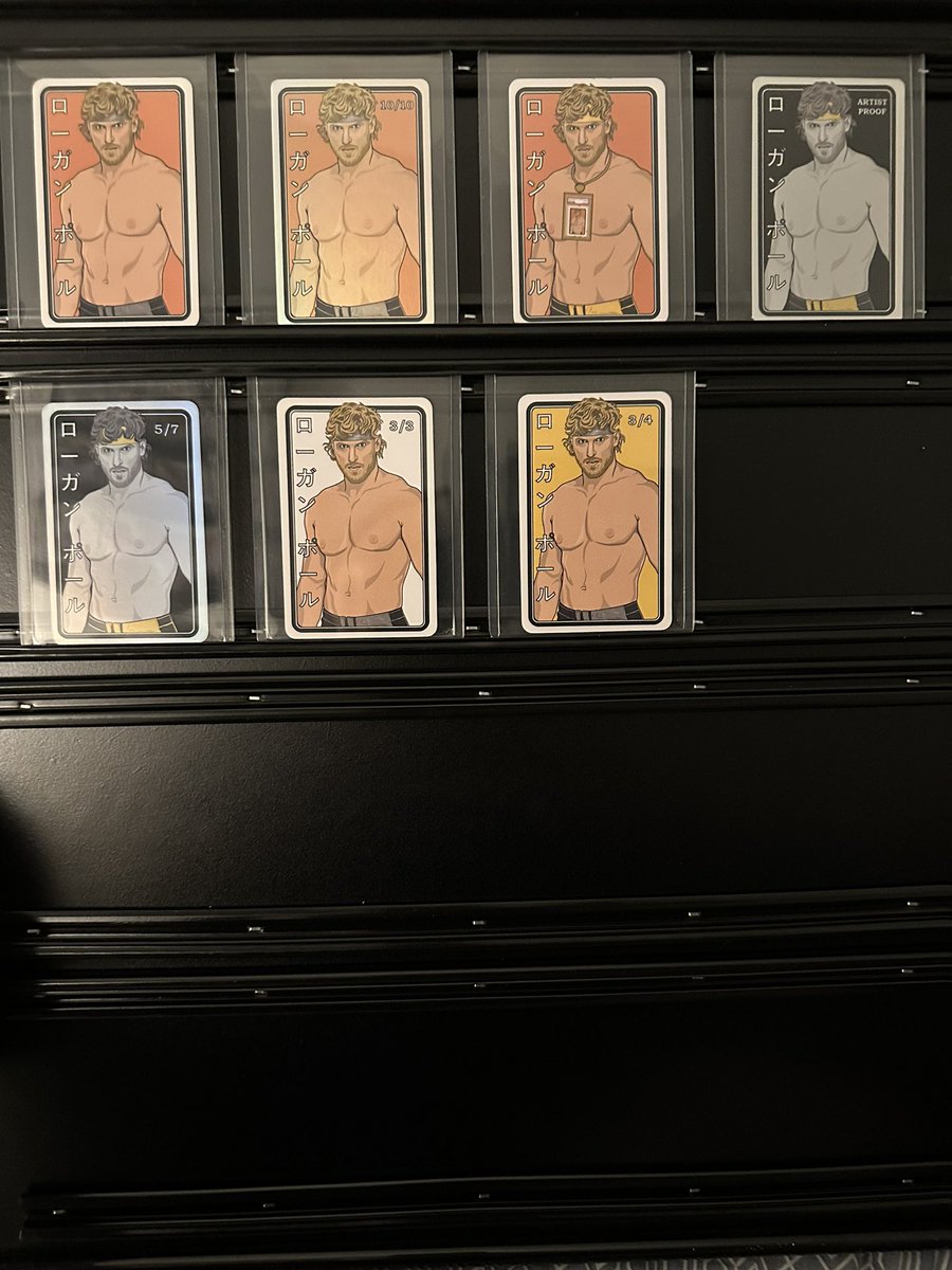 ajaunt76's tweet photo. Very excited about my @kgust61 Logan Paul collection -  Working on the rainbow!  Waiting for the blue to come in the mail… only leaving the Gold card to go! 

Of course I have the metal card too but it doesn’t fit in the frame. https://t.co/wV4tRHRQXS