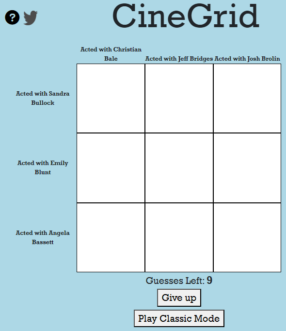 CineGridGame's tweet photo. New Modern and Classic Grids are now up! Reply/quote with your score!

Play at https://t.co/aJ4oTIbVHk https://t.co/IRLhkAKGPD