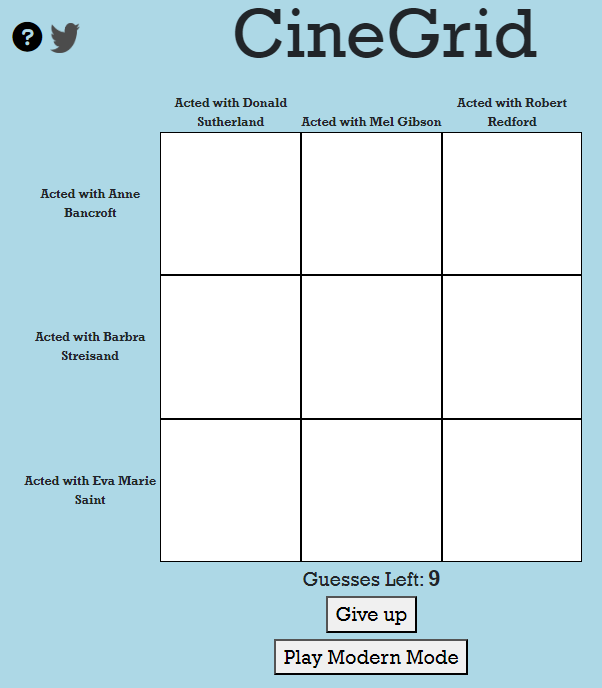 CineGridGame's tweet photo. New Modern and Classic Grids are now up! Reply/quote with your score!

Play at https://t.co/aJ4oTIbVHk https://t.co/IRLhkAKGPD