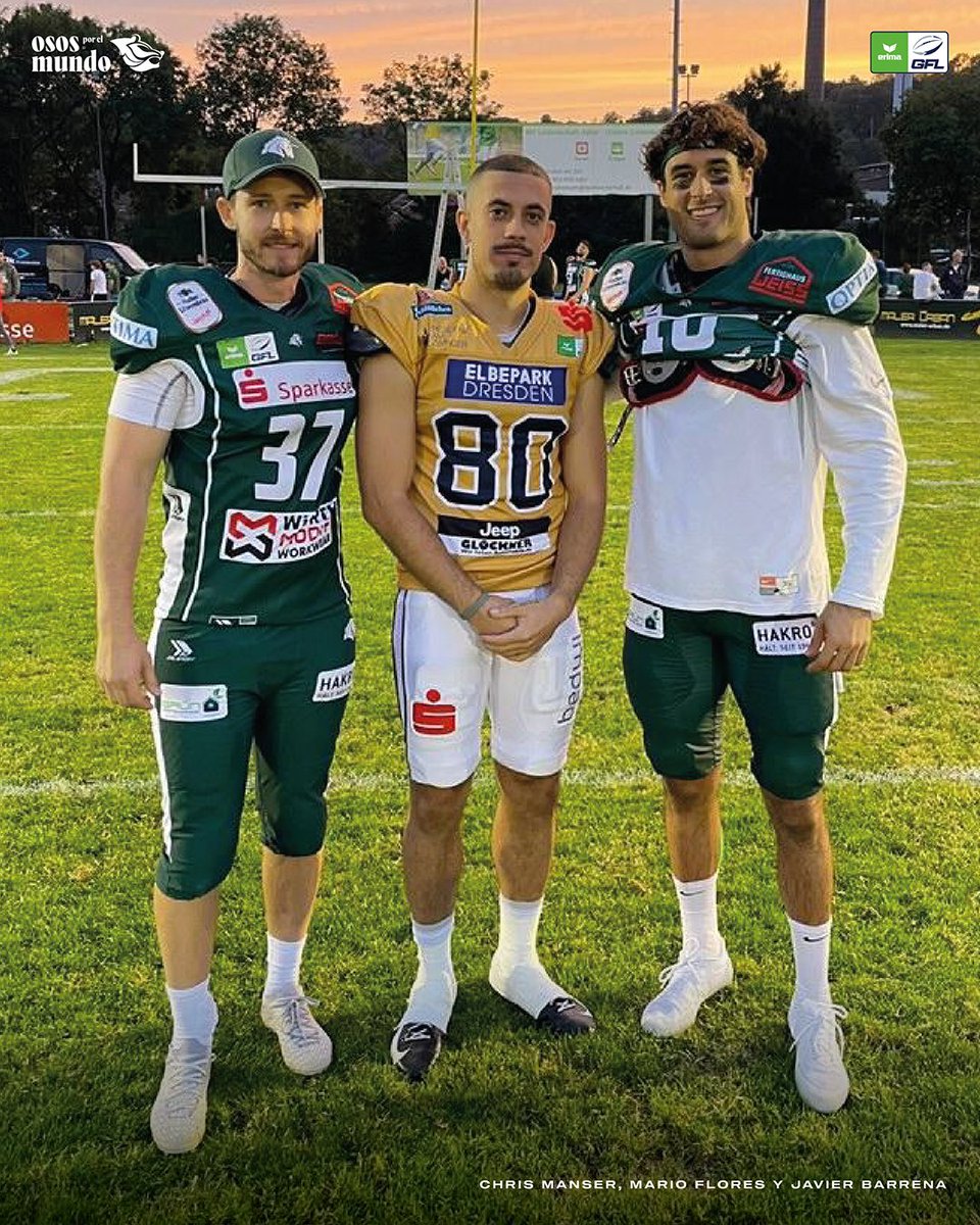 ososrivas's tweet photo. 🇩🇪 Playoffs 🤝 Osos 🐻

🏠 Nuestros jugadores @cmanser18, Javier Barrena (@UnicornsFootbal) y @MFS1596 (Dresden Monarchs) se enfrentaban este sábado en las semifinales de la @GFLinfo

🦄 Schwäbisch Hall defenderá el título tras vencer con un emocionante 36-30

🌍 #OsosPorElMundo https://t.co/sCCEeSt8Ku