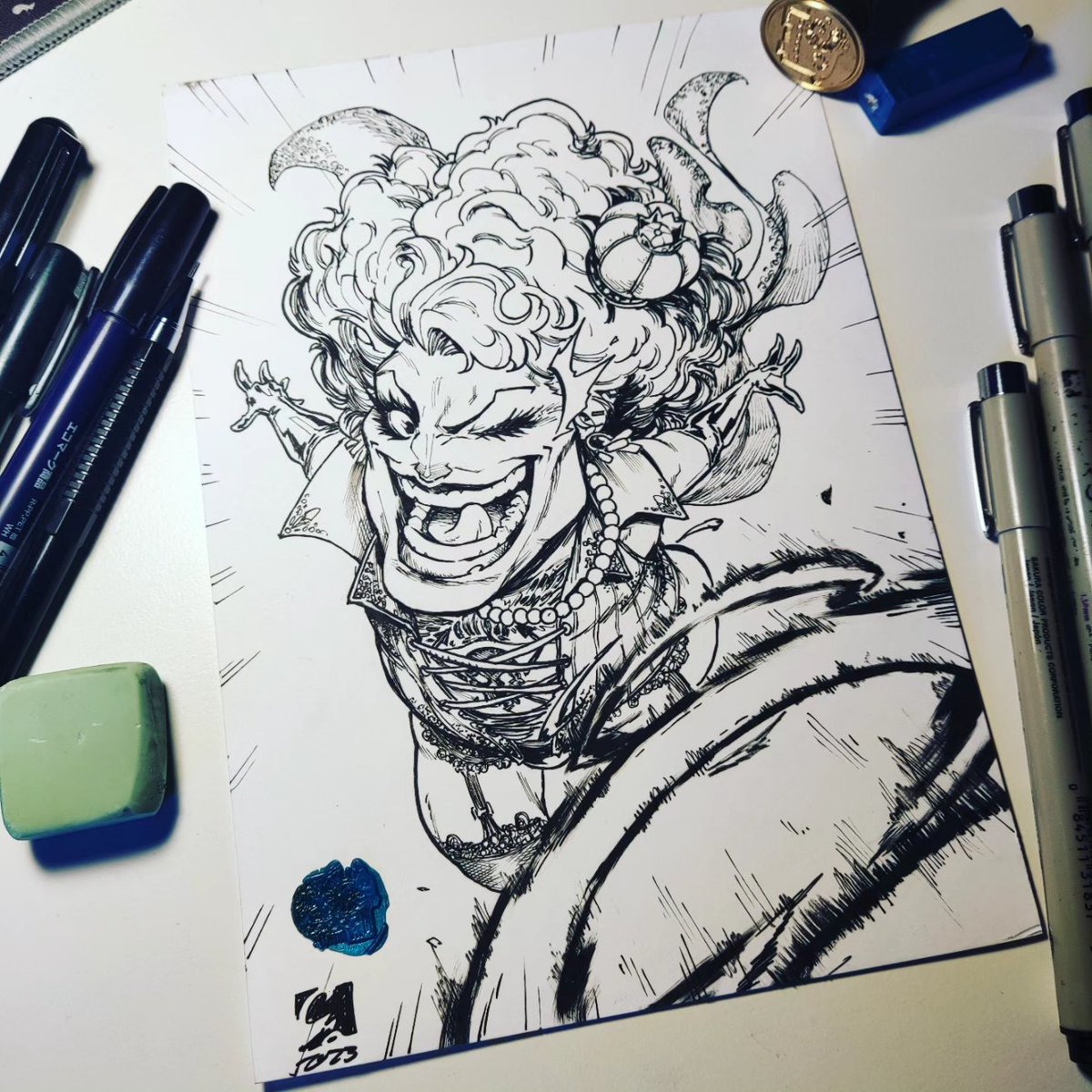 ElectroCereal's tweet photo. Here's a certain someone from one of my favourite mangas of all time: #OnePiece! @vikpamnox wanted me to draw #Ivankov doing his signature Death Wink and I, of course, had a blast doing so!

Anyway, hope you like it and see you tomorrow with the next one! Cheers!
#Inktober https://t.co/EeJJlNkMeH